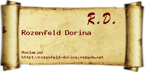 Rozenfeld Dorina névjegykártya